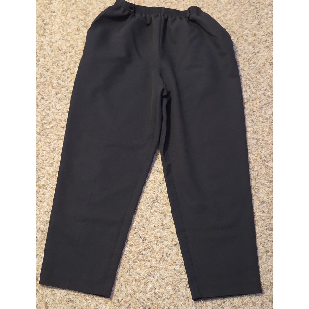 Alfred Dunner Elastic Waistband Trouser Pants‎ Women's Size 14 Black Belt Loops